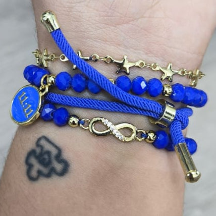 Infinito - Set de pulseras - Azul rey