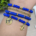 Vuelta al mundo - Set de pulseras - Azul rey
