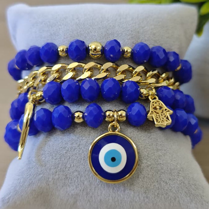 Protección - Set de pulseras - Azul rey