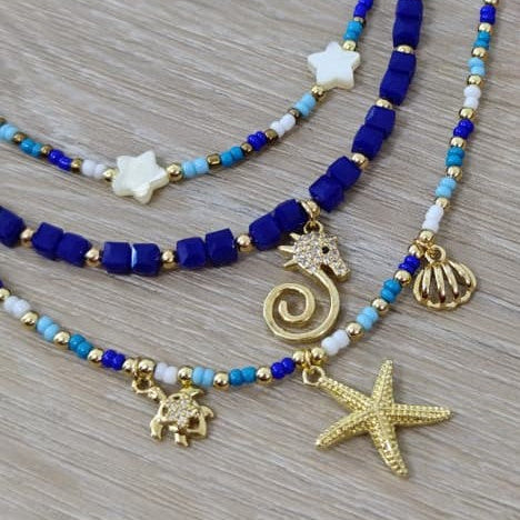 Caballito de mar - Set de collares - Mix ultramar