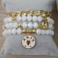 Amor esmaltado - Set de pulseras - Blanco