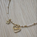 Corona y mamá - Collar - Beige