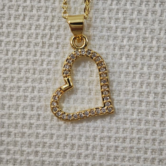 Contorno de corazón con brillo - Cadena