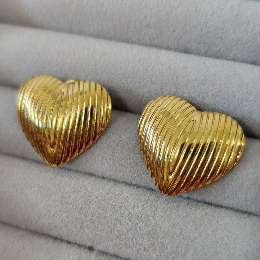 Corazón rayado - Zarcillos