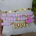 Love delineado - Set de pulseras - Lila