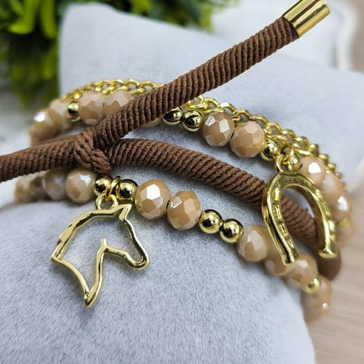 Caballo - Set de pulseras - Marrón