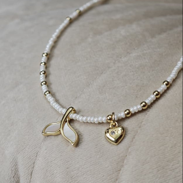 Cola de ballena con nácar - Collar - Marfil