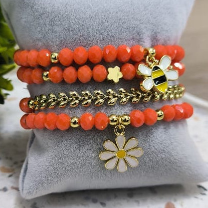 Polen - Set de pulseras - Naranja