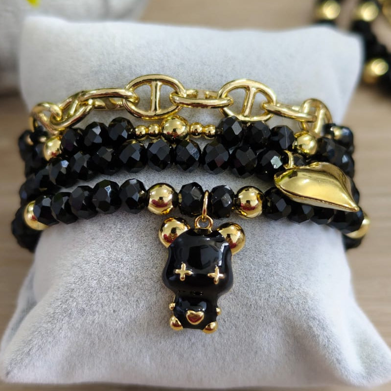 Oso pop - Set de pulseras - Negro