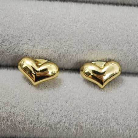 Corazón puff - Zarcillos topo