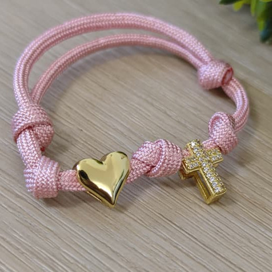 Corazón y cruz - Pulsera