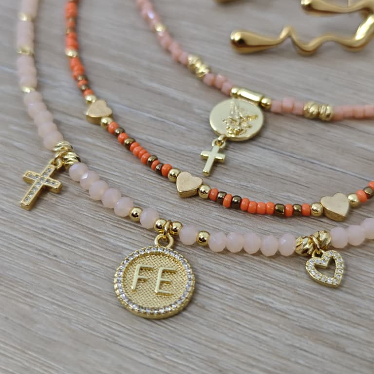 San Miguel arcángel - Set de collares - Mix terracota