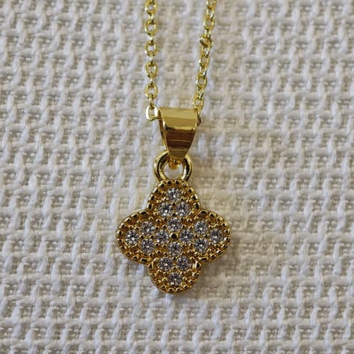 Trébol de cuatro hojas con brillo - Cadena