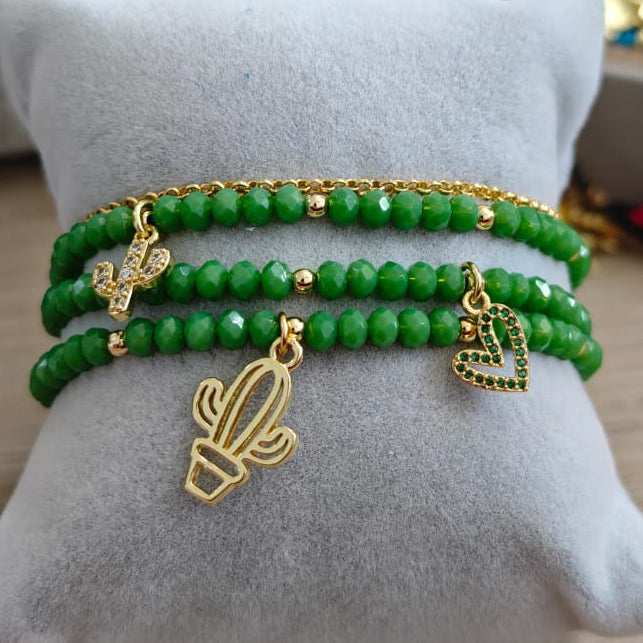 Cactus - Set de pulseras - Verde