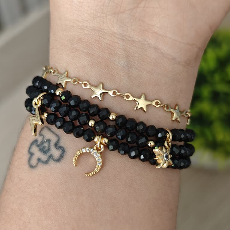 Iluminado- Set de pulseras - Negro