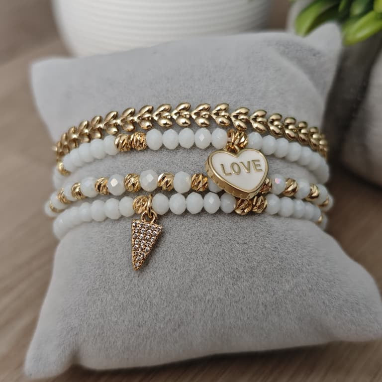 Love cora - Set de pulseras - Blanco
