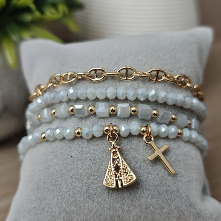 Virgen Del Valle- Set de pulseras - Gris