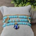 Vuelta al Mundo - Set de pulseras - Celeste