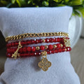 Elegante - Set de pulseras - Rojo