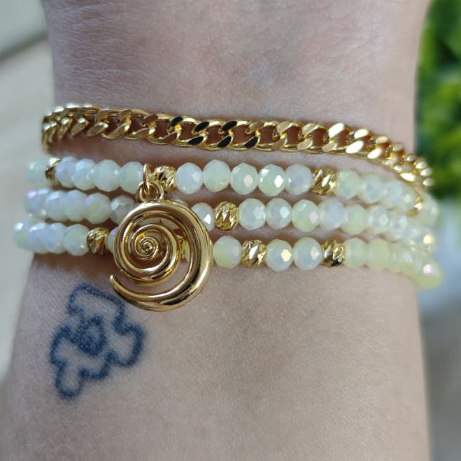 Espiral - Set de pulseras - Amarillo