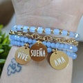Ánimo - Set de pulseras - Azul cielo