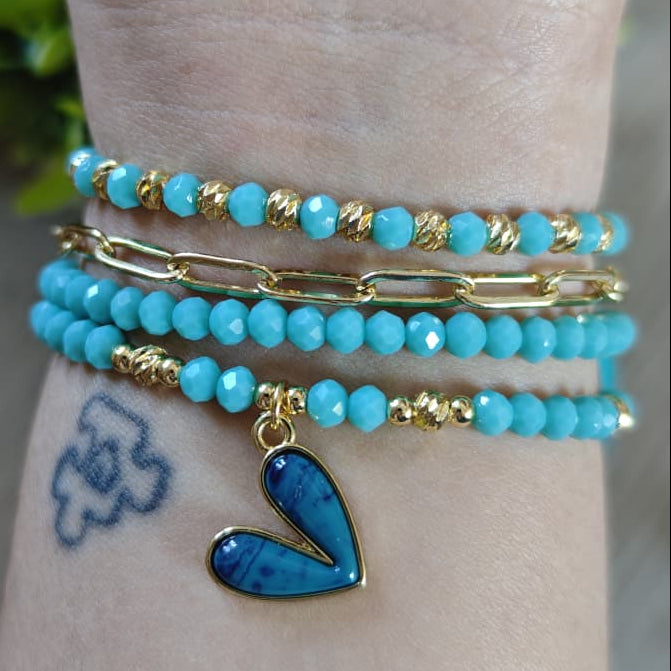 Oceánico - Set de pulseras - Turquesa