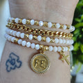 Moneda de fe - Set de pulseras - Beige