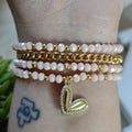 Dorado corazón - Set de pulseras - Beige