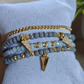 Triangular - Set de pulseras - Gris