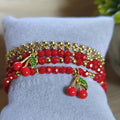Cerezas - Set de pulseras - Rojo