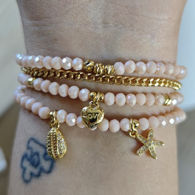 Amor marino - Set de pulseras - Beige