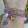 Brillo de Mariposa - Set de pulseras - Lila
