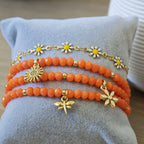 Flores en primavera - Set de pulseras - Naranja