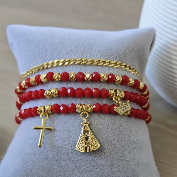 Reina - Set de pulseras - Rojo
