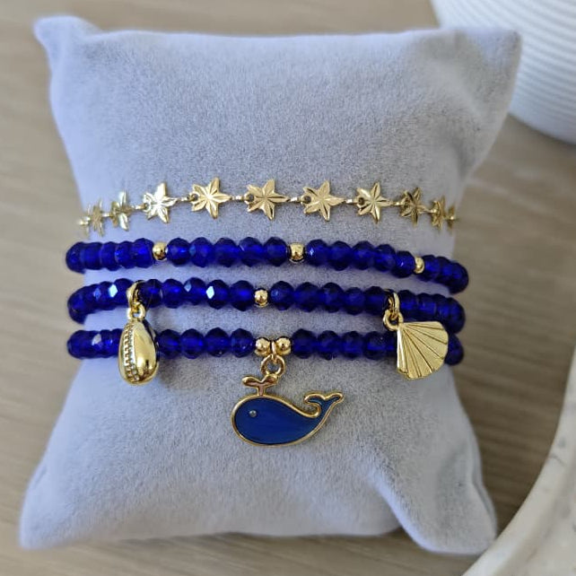 Ballena - Set de pulseras - Azul rey