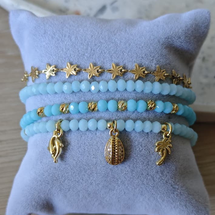 Delfin - Set de pulseras - Celeste