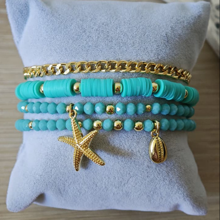 Estrella de mar - Set de pulseras - Turquesa