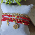 Fe brillante - Set de pulseras - Rojo