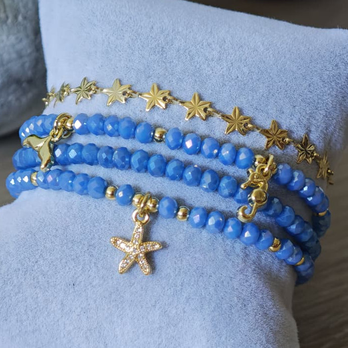 Cola de ballena - Set de pulseras - Azul cielo