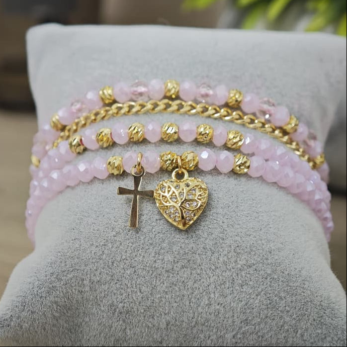 Vida - Set de pulseras - Rosa