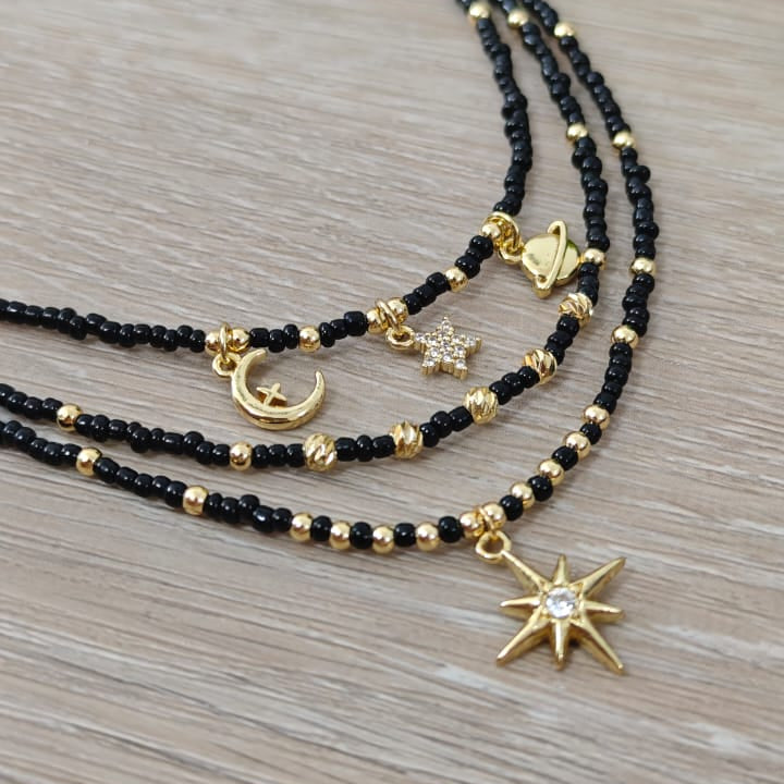Galaxia - Set de collares - Negro