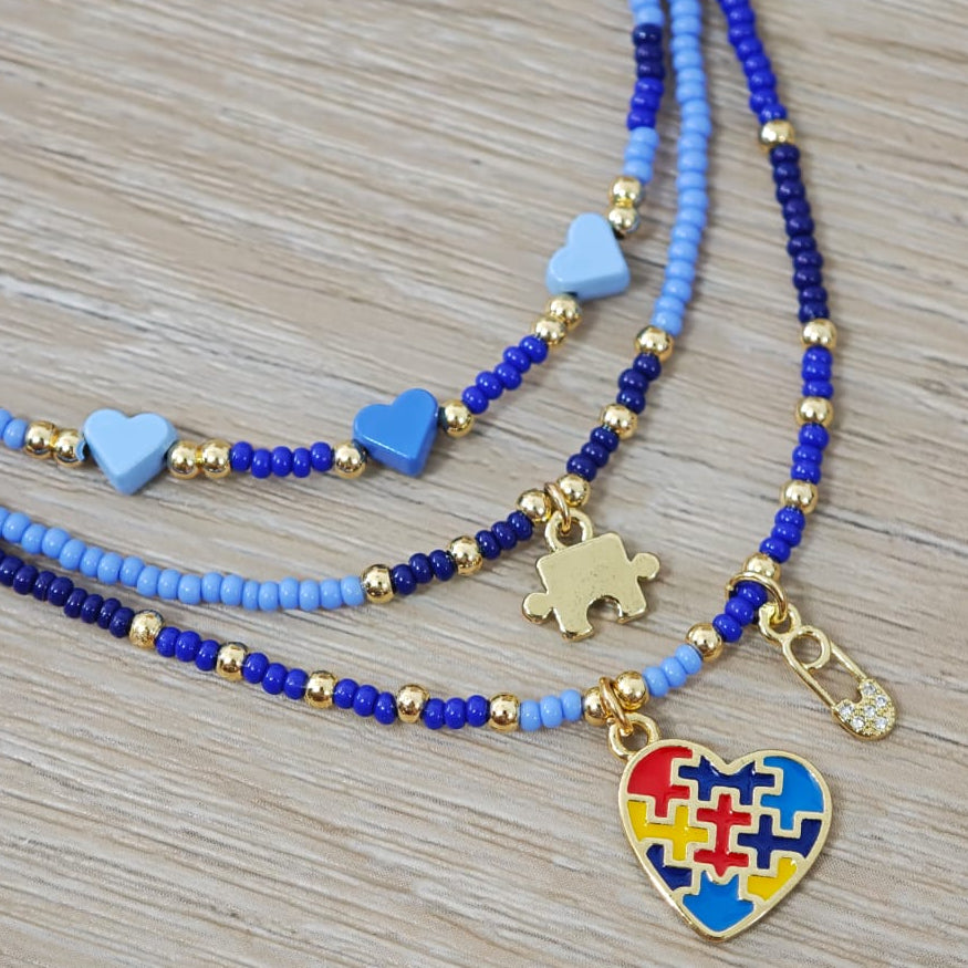 Autismo - Set de collares - Azul rey