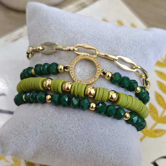 Aro - Set de pulseras - Verde