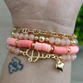 Amor a Dios - Set de pulseras - Coral