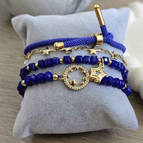 Aro de luz - Set de pulseras - Azul rey