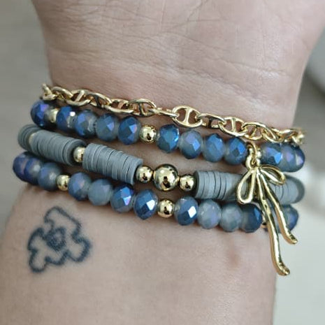 Maxi Lazo - Set de pulseras - Gris