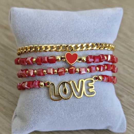 Tornasol - Set de pulseras - Vinotinto