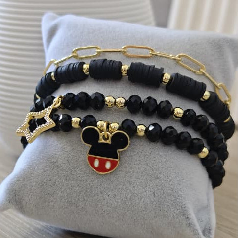 Ratoncito - Set de pulseras - Negro