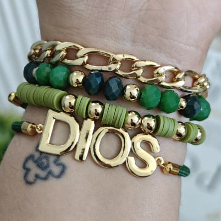 Dios Maxi - Set de pulseras - Verde