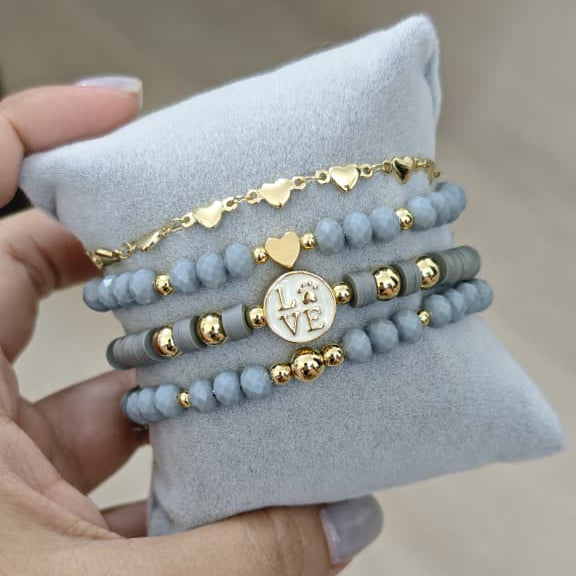 Mascota - Set de pulseras - Gris
